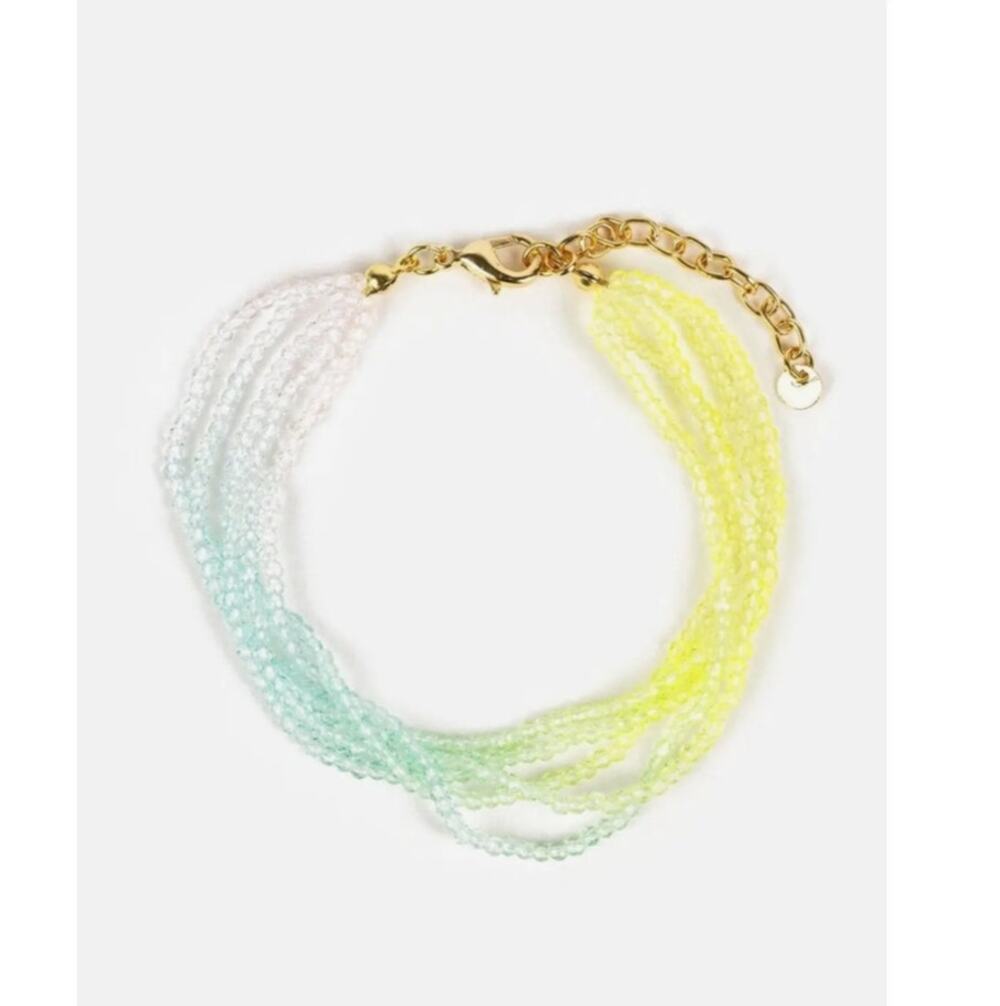Neon Ombre Multi Layered Color Glass Bead Bracelet